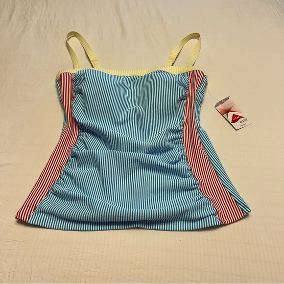 Lands end Swim Top Striped Lycra Xtra Life Sz 6 NWT - Picture 1 of 10